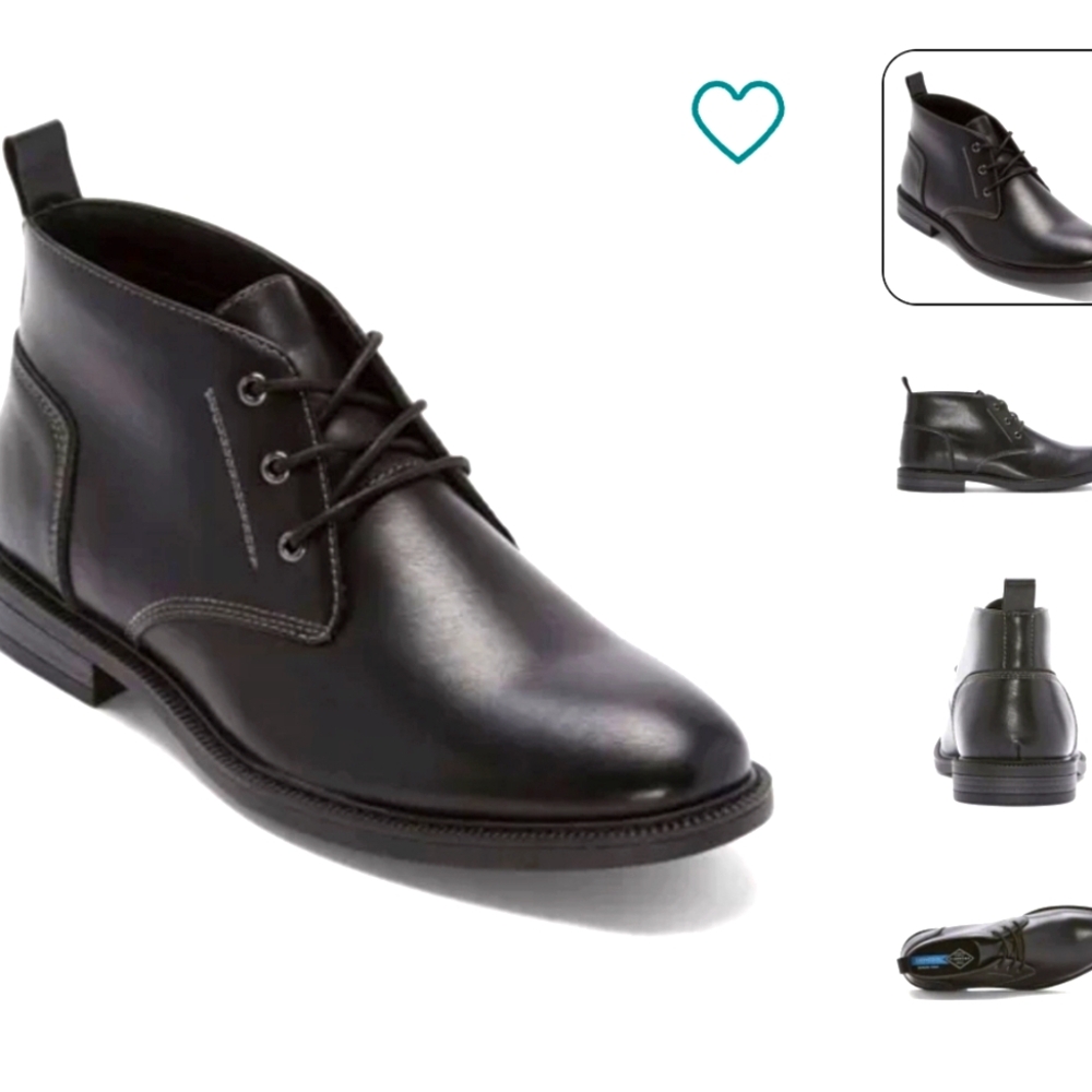 St. Johns Bay Men's Black Dress Boots Shoes
